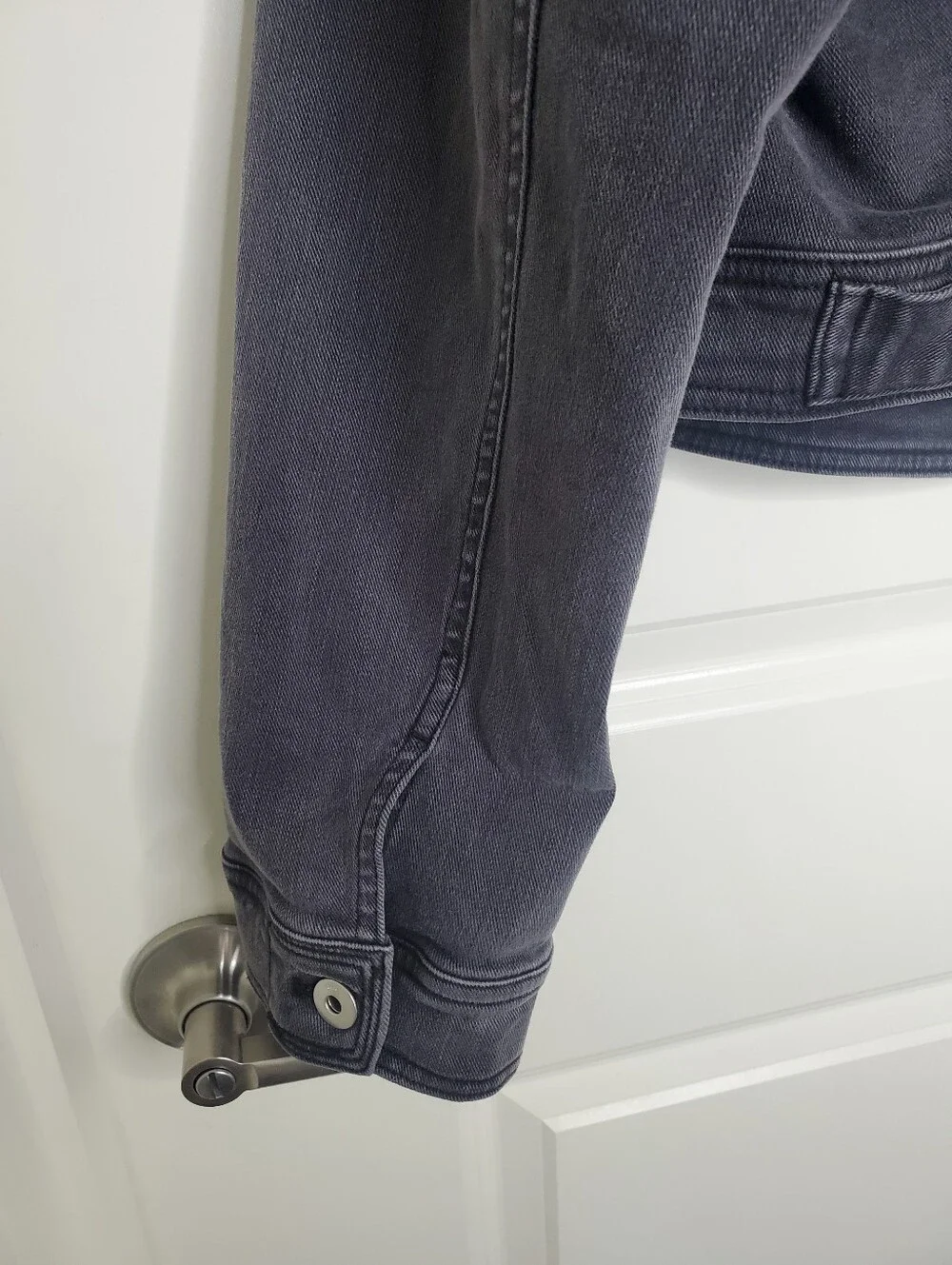 Anthropologie Pilcro And The Letterpress Black Classic Button Front Denim Jacket - Picture 7 of 9